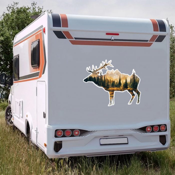 wohnmobil aufkleber elch großes dekor