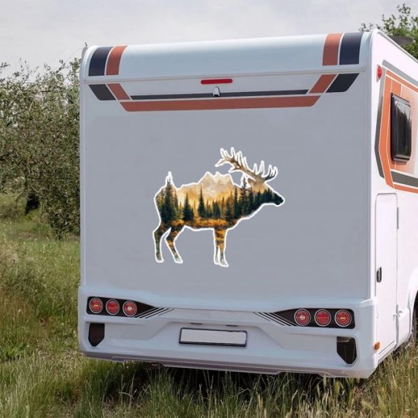 wohnmobil aufkleber elch großes dekor