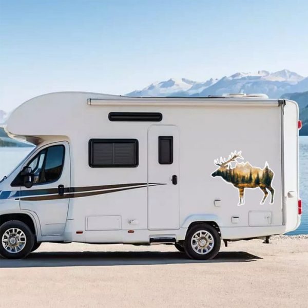 wohnmobil aufkleber elch großes dekor