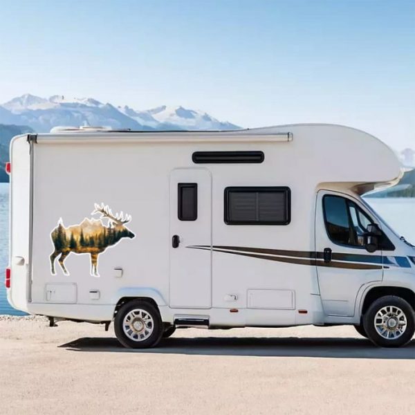 wohnmobil aufkleber elch großes dekor
