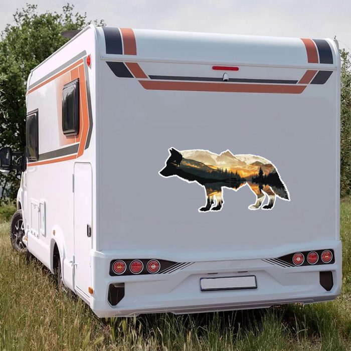 wohnmobil aufkleber wolf, größe bis xxl, wetterfest