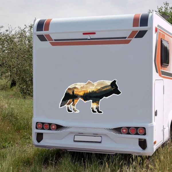 wohnmobil aufkleber wolf, größe bis xxl, wetterfest