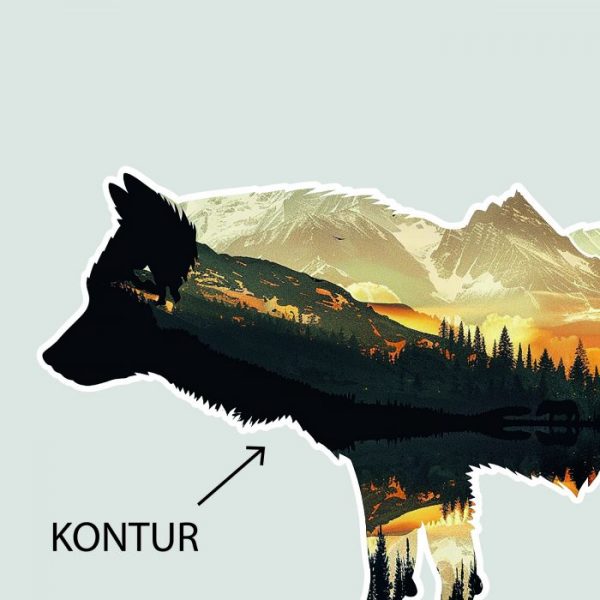 wohnmobil aufkleber wolf, größe bis xxl, wetterfest