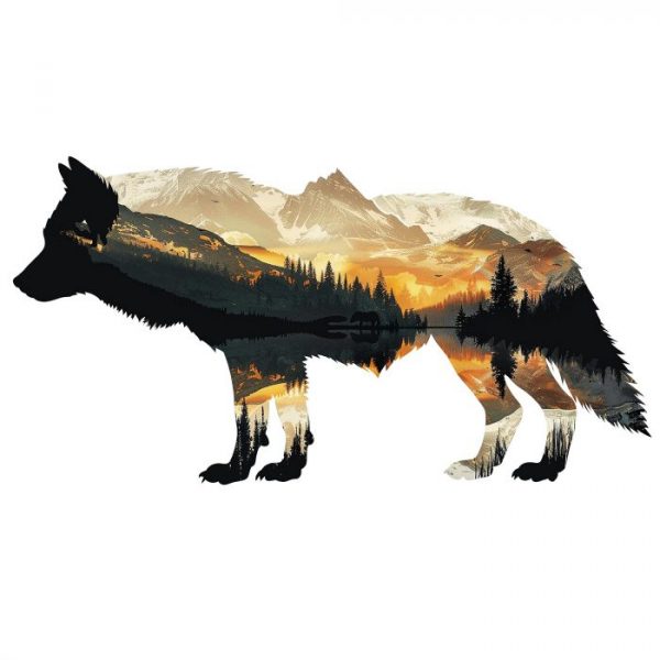 wohnmobil aufkleber wolf, größe bis xxl, wetterfest