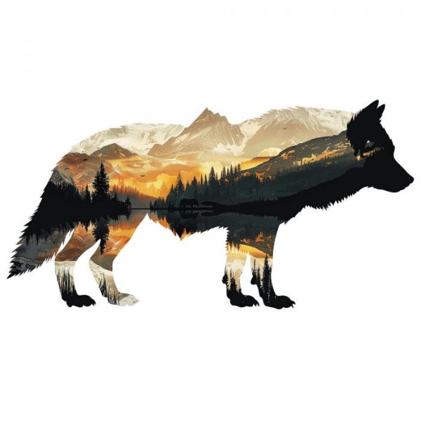 wohnmobil aufkleber wolf, größe bis xxl, wetterfest