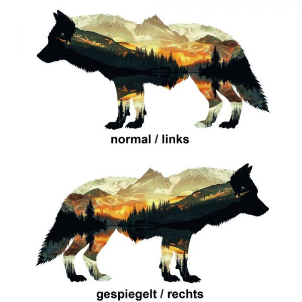 wohnmobil aufkleber wolf, größe bis xxl, wetterfest