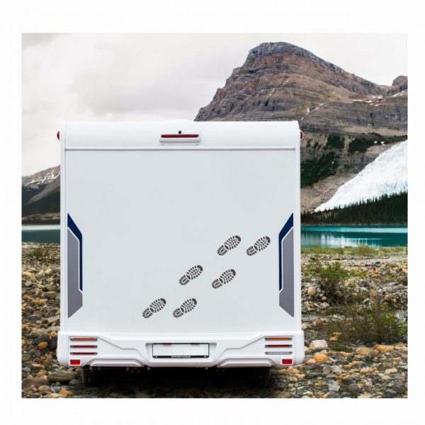 schuhabdruck aufkleber wohnmobil 6er set uv und wetterfest