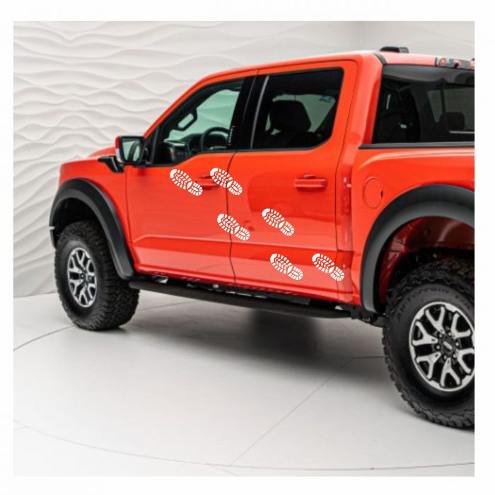 schuhabdruck aufkleber wohnmobil 6er set uv und wetterfest