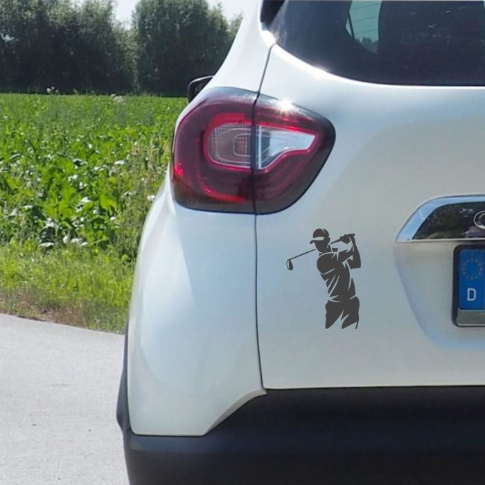 golfer figur vinyl auto aufkleber 8 x 10 cm wetterfest