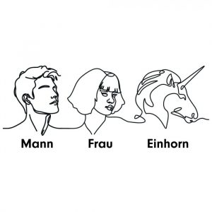 800 0873 toilettenschild mann frau einhorn