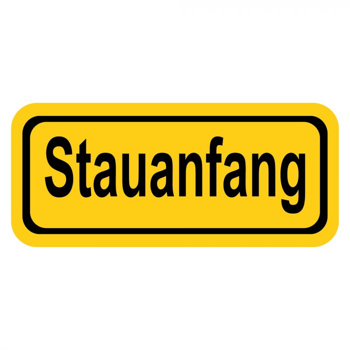 aufkleber auto stauanfang reflektierend gelb 25 x 11 cm