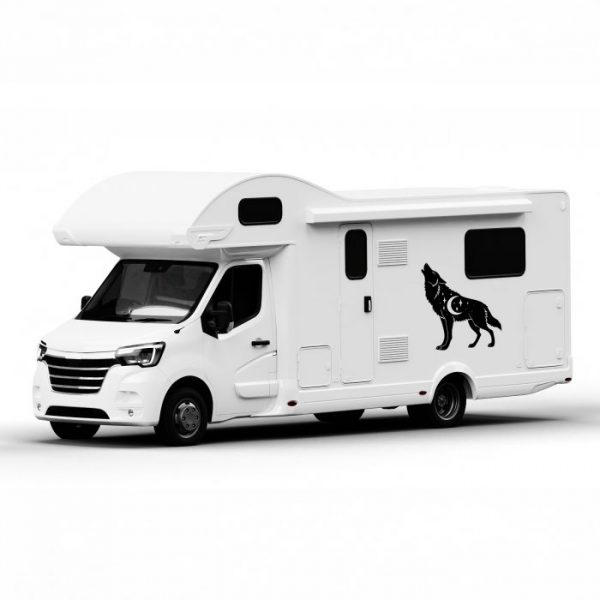 wohnmobil aufkleber wolf bei nacht größe bis xxl wetterfest