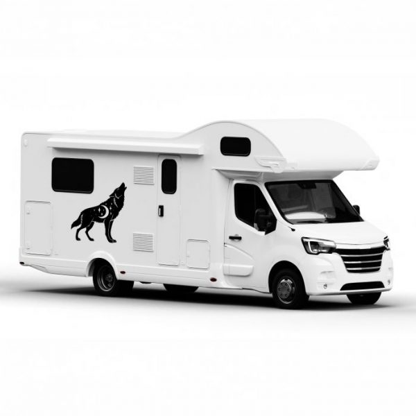 wohnmobil aufkleber wolf bei nacht größe bis xxl wetterfest