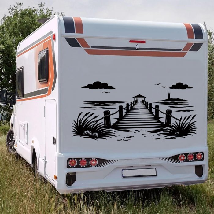 ostsee steg aufkleber wohnmobil wunschfarbe