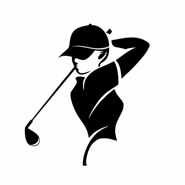 aufkleber golferin 15 x 13 cm auto pkw exklusiv design