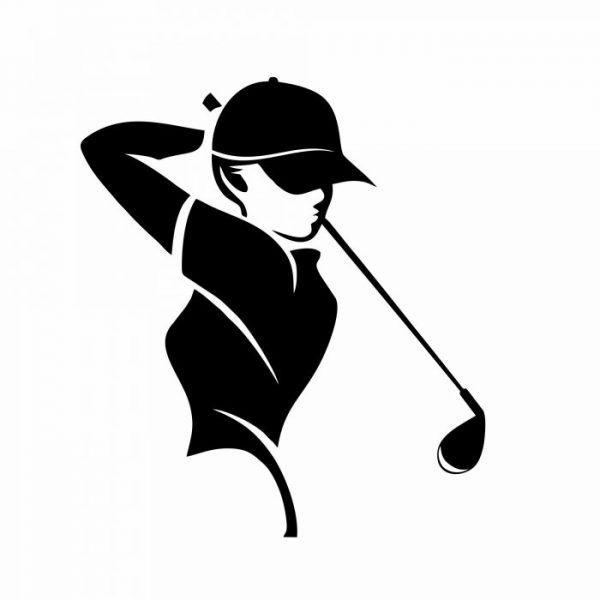aufkleber golferin 15 x 13 cm auto pkw exklusiv design
