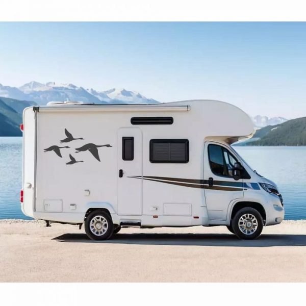 wohnmobil aufkleber gänse in formation vogelschutz