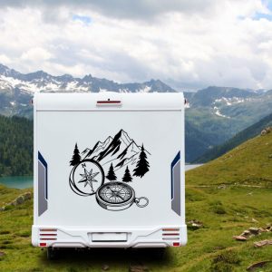 kompass berge wohnmobil aufkleber