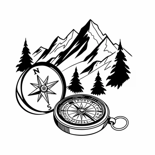 kompass berge wohnmobil aufkleber