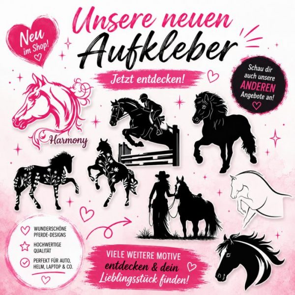aufkleber fuer pferdeanhaenger "cowgirl on horse"