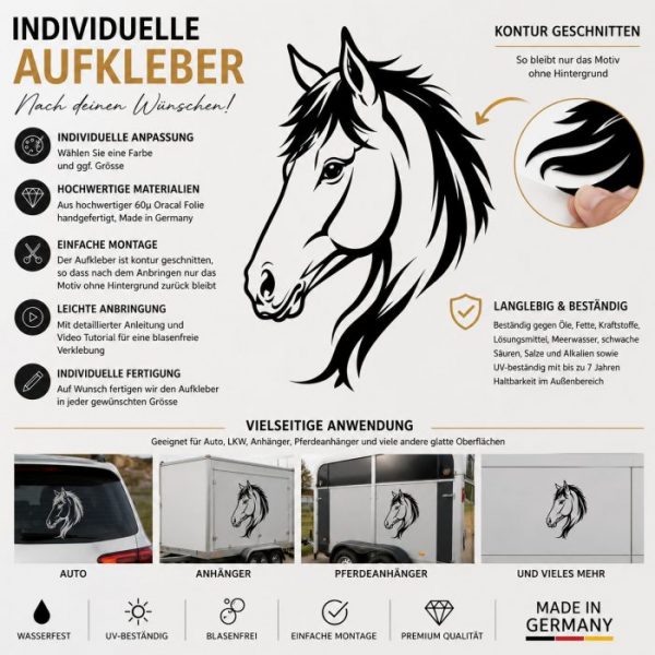 aufkleber qaurter horse pferdeanhänger wetterfest