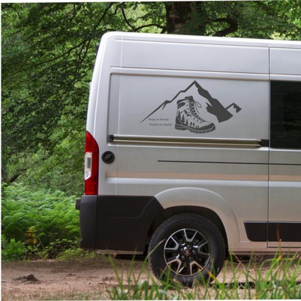 wanderschuh motiv aufkleber wohnmobil bis xxl.