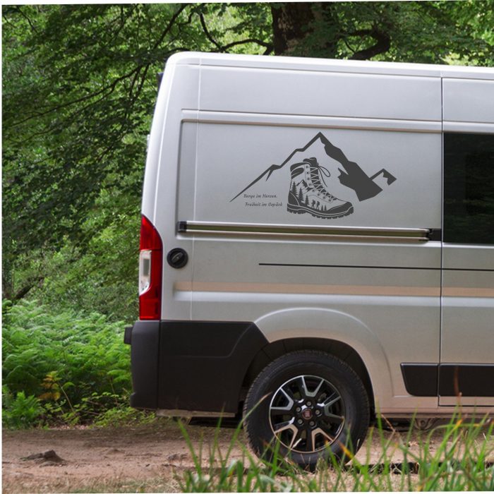 wanderschuh motiv aufkleber wohnmobil bis xxl.