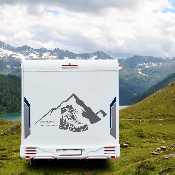 wanderschuh motiv aufkleber wohnmobil bis xxl.